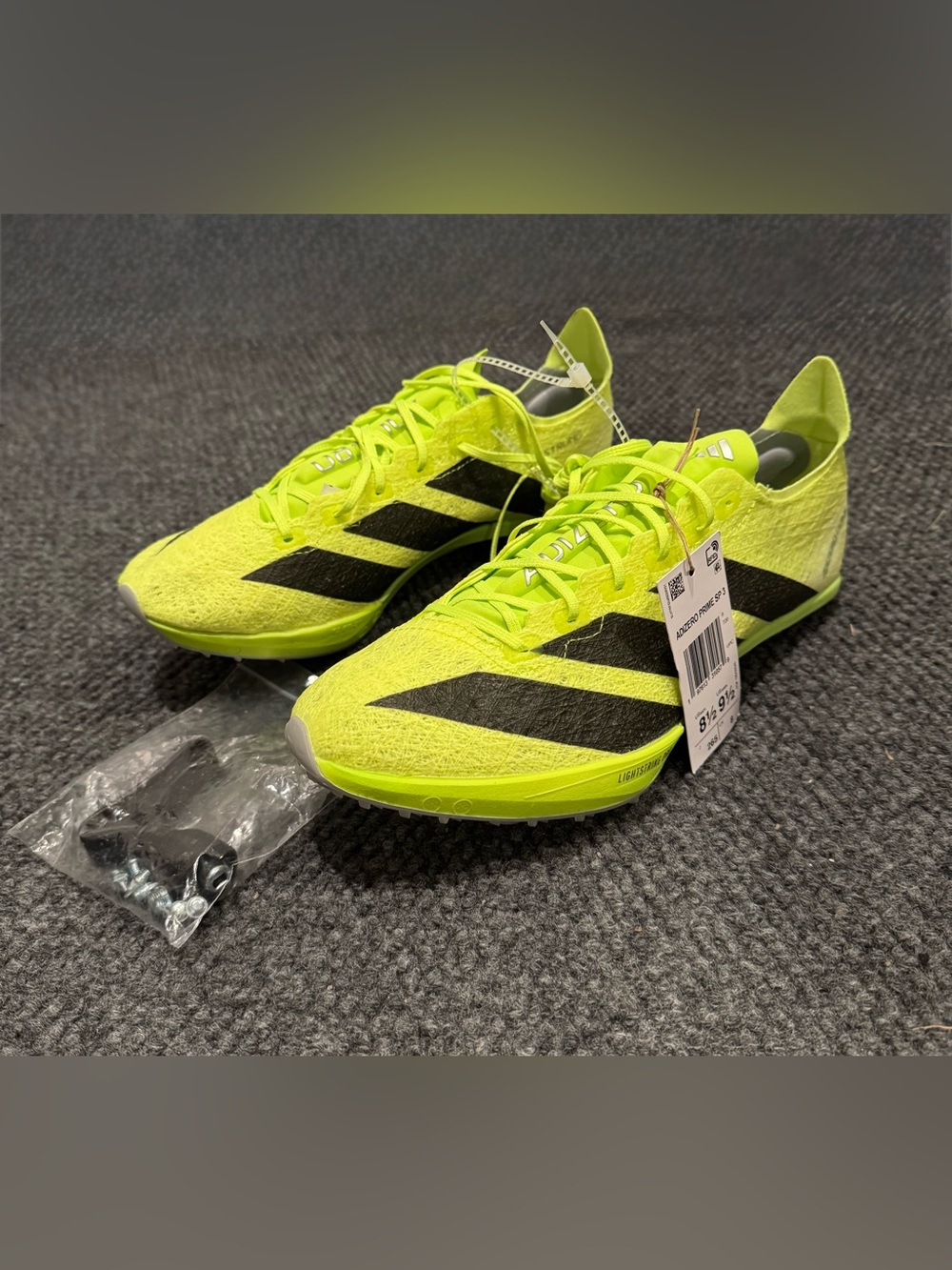Adidas Adizero Prime SP 3 Strung Spikes Lucid Lemon Black Sz 8.5 IH5800